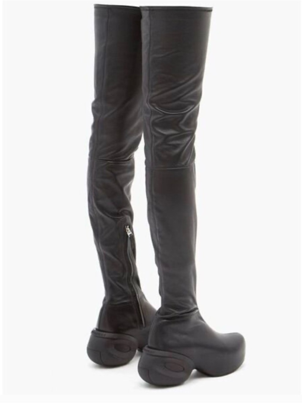 GIVENCHY G-Clog Lambskin Black Leather Over-the-knee Vouge Runway Boots Size 35 - Picture 5 of 16